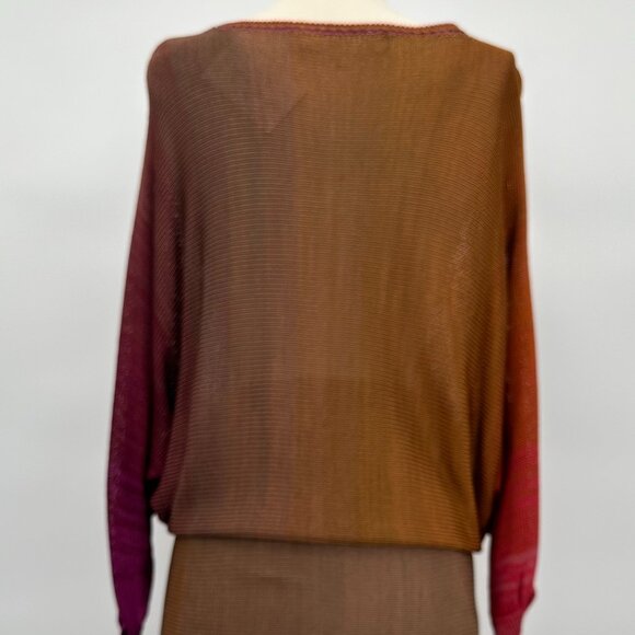 Vintage 1980s Rayon Ombré Dolman Sweater and Elasticated Waist Skirt Ensemble - Picture 3 of 4